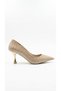 Gold Glitter Women's Heeled Shoes 659.6124 - 2