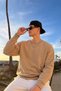 Men's Daily Comfortable Fit Basic A.Beige Sweatshirt - 4