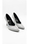 Silver Satin Women's Heeled Shoes 00320.180 - 4