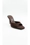 Brown Nubuck Women's Heeled Slippers 319.018-182