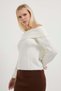 Madonna Collar Draped Knitwear Sweater