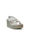 White Women's Genuine Leather Wedge Heeled Sandals 617.2509