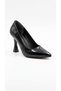 Black patent leather women's high heeled shoe 319.017-100 - 2