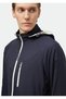 Navy Blue Regular Fit Hooded Woven Coat - 5