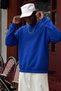 Men's Cotton Casual Blue Winter Sweatshirt - 2