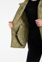 Women's Hooded Oversized Quilted Fabric Zipper Closure Slit Coat - 6