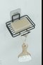 Adhesive Set of 2 Soap Dishes Bathroom Kitchen Sink Metal Solid Soap Dish Black - 4
