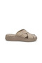 Beige Women's Genuine Leather Slippers 213.A-421-24425 - 2
