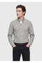 Khaki Casual Fit Long Woven Casual Cotton Blend Shirt