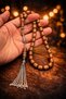 Capsule Cut Beirut Drop Amber Prayer Beads, Tassel Handcrafted Rhodium Plated