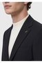 Black Shirt Shoulder Slim Fit 100% Wool Jacket - 4