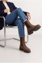 Women's Thick Sole Elastic Chelsea Boots Pelvas Tobacco Brown Suede - 2