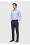 Navy Blue Modern Fit Classic Wool Blend Trousers - 5