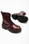 868-356 Burgundy Patent Leather Lace-Up Zippered Daily Women's Boots - 5