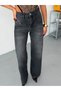 Women's High Waist V-Roched Western Detailed Wide Leg Straight Cut Jeans