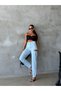 Women's Zippered Window Detailed Design Jean Trousers - 7
