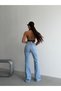 Women's High Waist Cross Belt Detailed Spanish Flare Jeans - 4