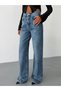 Women's High Waist Wide Leg Jean Pants Loose Fit Straight Cut Denim - 3