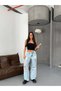 Women's Mid-Waist Ripped Wide Leg Jeans – Vintage Loose-Fit Denim Pants - 3