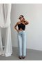 Women's High Waist Wide Leg Jean Pants – 100% Cotton Vintage Washed Denim - 4