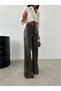 Slit Leather Pants - Flare Cut High Waist Leather Pants - 3