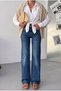 High-Waisted Black Wide-Leg Pants – Spanish Style, 98% Cotton, Stylish and Modern Women's Jeans - 6