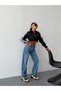 Women's High Waist Straight Fit Straight Cut Denim Trousers - 6