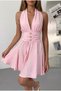 Backless Halter Mini Dress Stylish Event Dress - 7