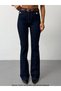 Women's High Waist Front Stitched Flared Jeans with Cover Pocket Detail