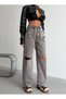 High Waist Back Ripped Wide Leg Denim Trousers - 4