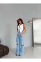 Light Blue Cargo Pants with Detachable Leg Detail - 4