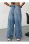 Women's High Waist Wide Leg Loose Fit Baggy Jean Pants - 3