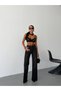 Women's High Waist Ironed Wide Leg Jean Pants Straight Cut Denim - 6