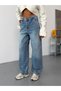 Women's High Waist Side Pocket Baggy Wide Leg Loose-Fit Jeans - 3