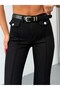 Women's High Waist Front Stitched Flared Jeans with Cover Pocket Detail - 6