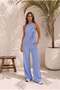 Women's Striped Halter Neck Pants Set – Stylish Two-Piece Set with Tie Detail - 4