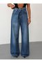 Women's Asymmetrical Waist High Waist Wide Leg Jean Trousers