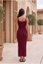 Women's Ribbed Knitwear Strappy Maxi Dress Fitted Summer Stylish Dress - 3