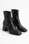 Sermar black leather women's heeled boots with pointed toe and stretch detail - 5