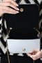 Silver Small Box Model Gold Chain Strap-Women's Hand and Shoulder Bag-Evening and Day Use Stylish - 8