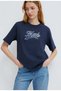 M1613565 Logo Embroidered T-Shirt Women's T-Shirt Dark Blue