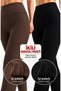 Black & Brown Corded Fleece Inside Ribbed Winter Leggings High Waist 2-Piece Advantageous Pack