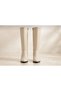 Women's Heeled Long Boots Women's Black Zippered Below the Knee Length Heeled Boots - 2