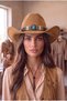 Women's Premium Textured Western Cowboy Hat Beaded Hat Bohemian - 6