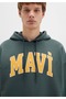 M067149 Logo Printed Men's Hooded Sweatshirt Green - 5