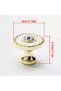 WHITE 10pcs Polished Golden Cabinet Knobs with Acrylic Insert - Light Luxury Modern Single Hole Hand - 4