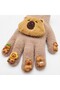 Knitted Gloves with a Child Kapibara Design. |   3-8 Years Old, Finger-Tip 3D Miniature Bear Design, Warm Winter Gloves. - 4