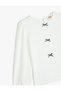 Bow Detailed Long Sleeve Crew Neck Blouse - 7