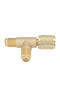 1-1/4" Quick Coupler Tee Adapter with Valve Core Brass 1/4in SAE Sturdy Structure for R22 R12 R134 - 5
