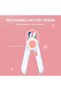 Pet Nail Clippers with LED Light and Safety Guard,Splash-Proof Trimmer with Nail File for Small Dogs and Cats,Pink - 5